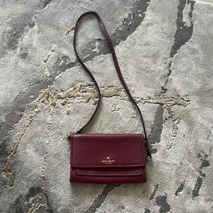 EUC KATE SPADE FULL LEATHER wallet Crossbody bag